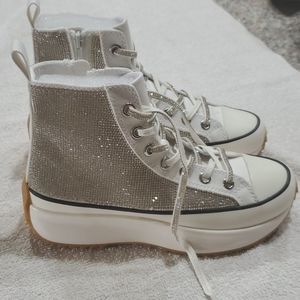 Steve Madden SHAFT-R RHINESTONE HIGH TOP SNEAKERS